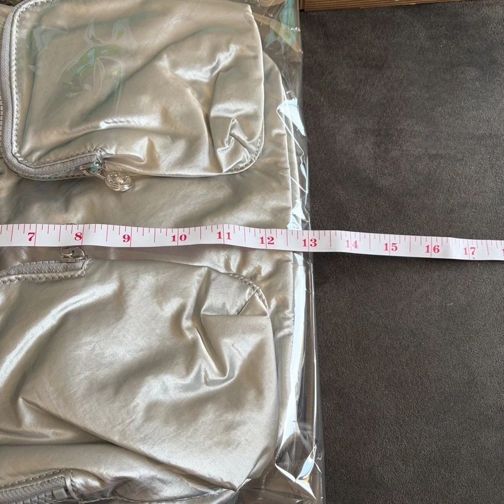 Kipling Metallic Silver Backpack Anto S NWT